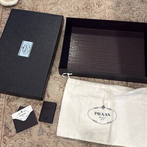 Prada box, 2 dust bag, auth card for re-edition bag